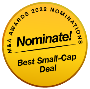 MenA Awards 2022 Buttons Nominate Best Small-Cap Deal