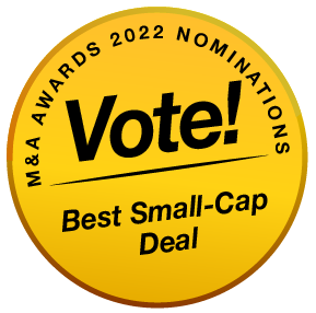 MenA Awards 2022 Buttons Vote Best Small-Cap Deal